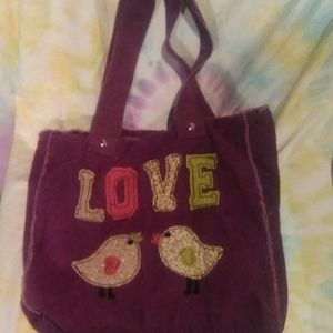 Purple corduroy, Arizona, over the shoulder handbag/purse
